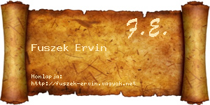 Fuszek Ervin névjegykártya